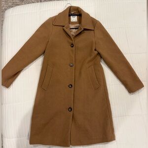 Abercrombie & Fitch Women's Camel Brown Single-Breasted Wool Coat